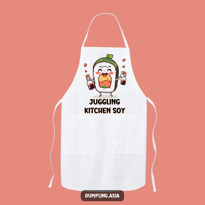 Funny Sushi Roll Juggling Soy Sauce Apron - Chef's Hilarious Kitchen Accessory