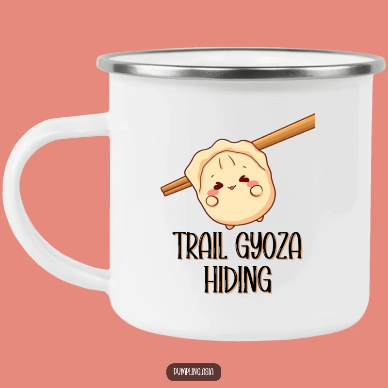 Funny Gyoza Peek Camping Mug - Adventure Fuel with Dumpling Smiles