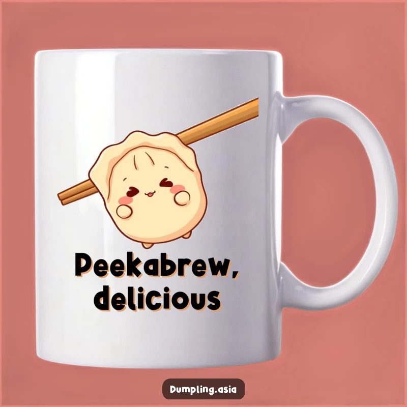 Funny Gyoza Peeking Mug - Hilarious Dumpling Gift for Asian Food Lovers