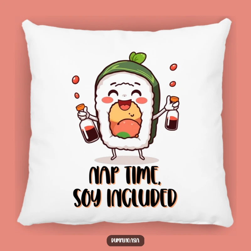 Funny Sushi Roll Juggling Soy Sauce Pillow - Comfy & Cute Japanese Food Accent