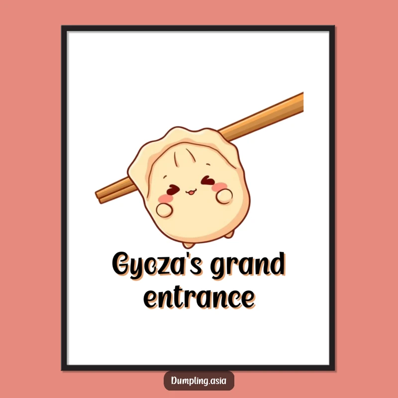 Funny Gyoza Peek Digital Print - Instant Humorous Wall Decor
