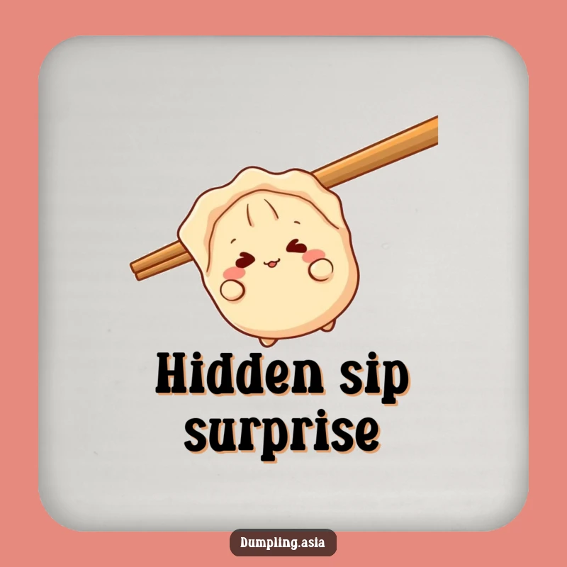 Funny Gyoza Peek Coaster - Protect Surfaces with Dumpling Charm