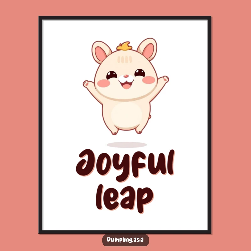 Funny Bao Bun Jump Poster: Cheerful Art for Happy Spaces