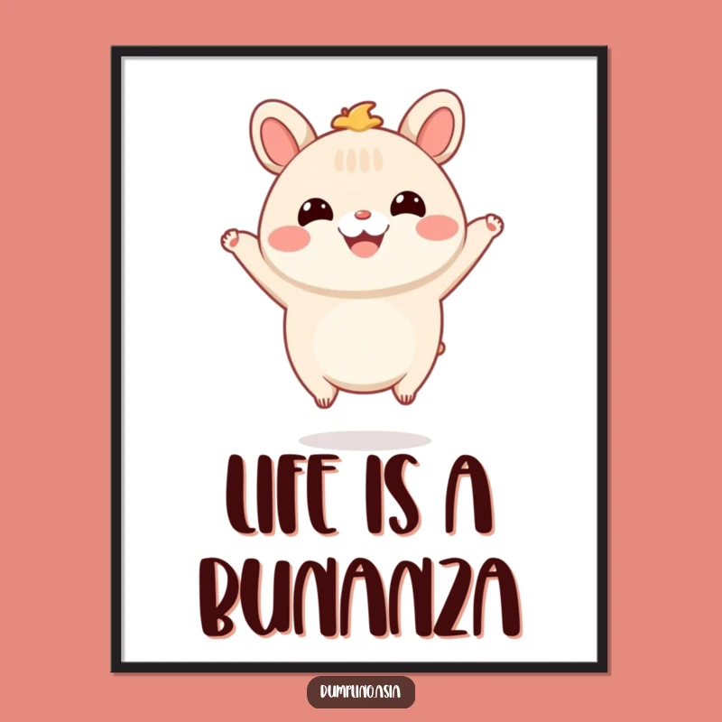 Funny Free Printable Wall Art: Jumping Bao, Playful Decor, Downloadable Art