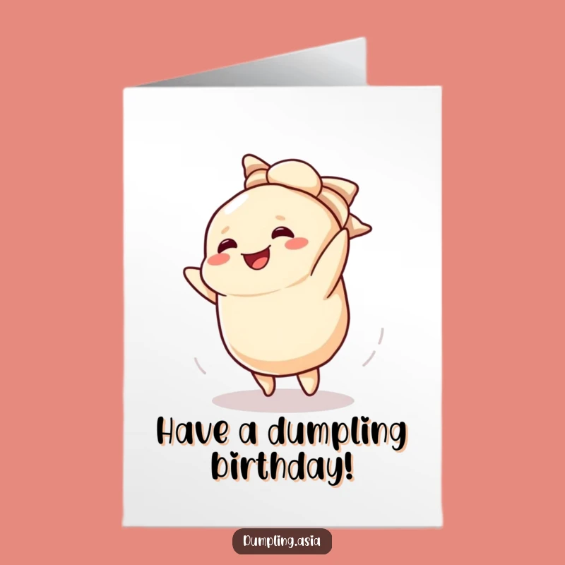 Free Printable Birthday Card: Dumpling Cartwheel Fun, Hilarious Action for a Joyful Celebration