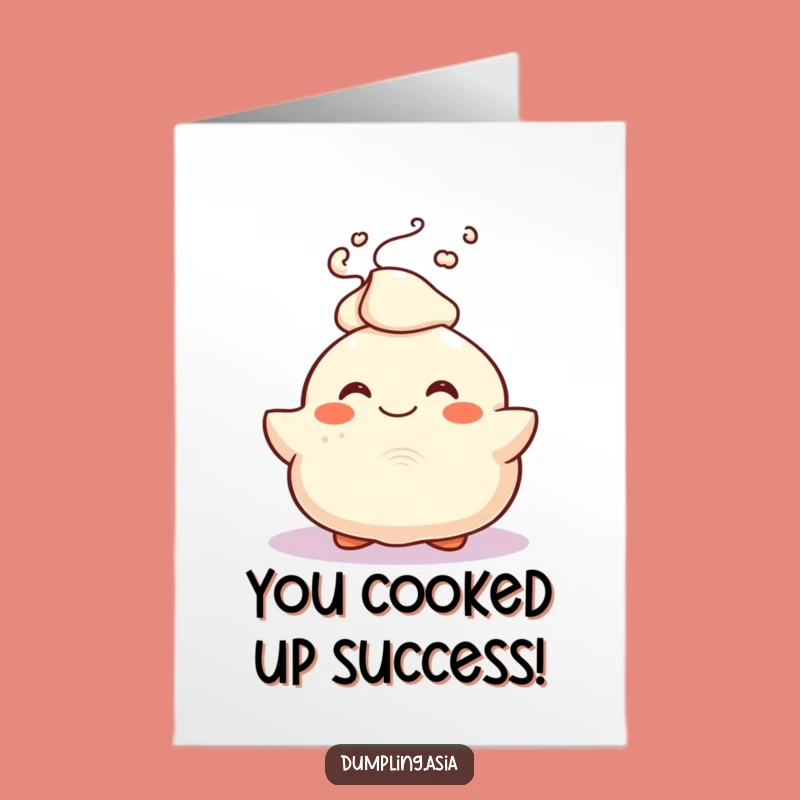 Free Printable Congrats Card: Happy Dumpling, Steamy Wishes, Instant Download