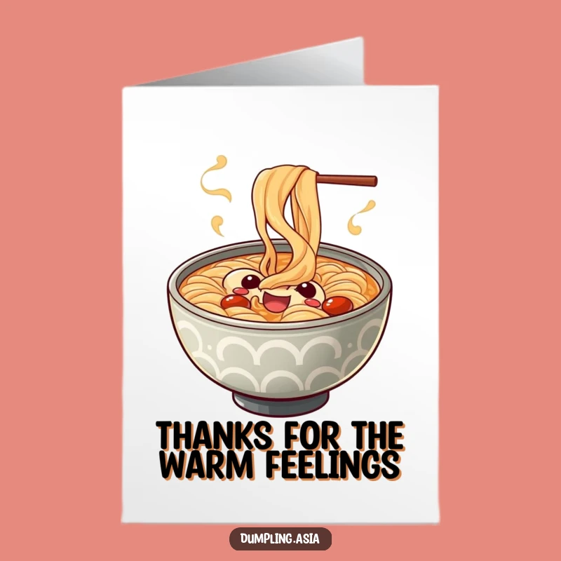 Free Printable Thank You Card: Cheerful Ramen Bowl, Steamy Spiral, Grateful Gift
